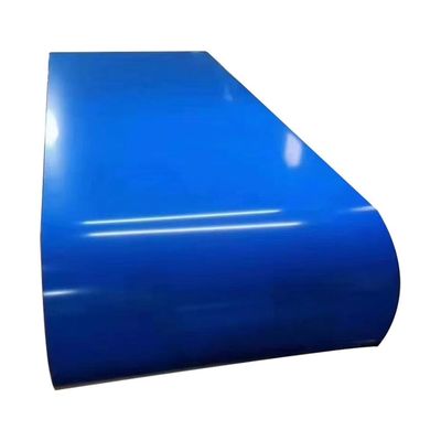 0.25x1219mm Blaufarbene Polyesterbeschichtung Vorbemalte Spirale Vorbeschichtete Stahlfolie